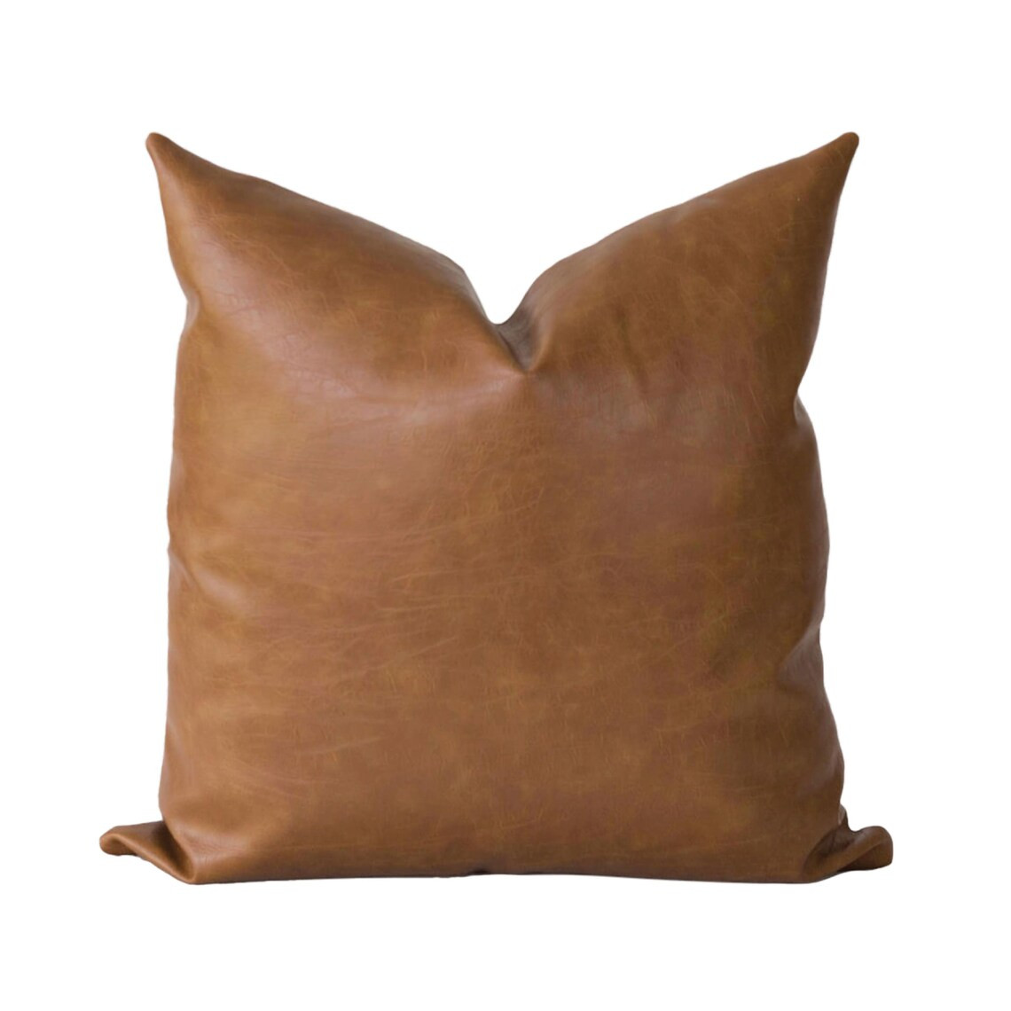 Cognac Faux Leather Pillow Cover: Caramel Brown Luxury Decor - Etsy Canada | Etsy (US)