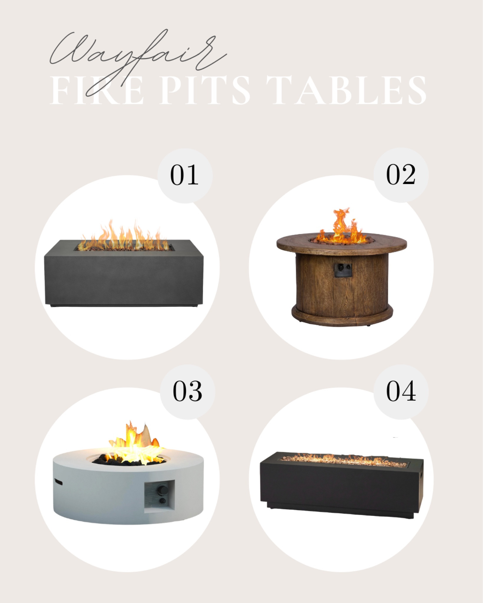Outdoor fire pit tables on sale at Wayfair. 

#backyard #patio #outdoorfurniture #outdooressentials #summer 

#LTKsalealert #LTKhome #LTKSeasonal
