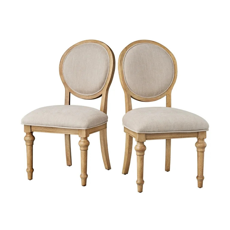 The Pioneer Woman Willa Rounded Back Dining Chairs, Set of 2, Heirloom Wheat Finish | Walmart (US)