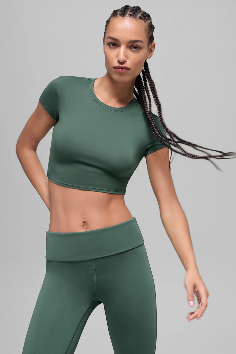 Alosoft Crop Finesse Short Sleeve | Alo Yoga (US)