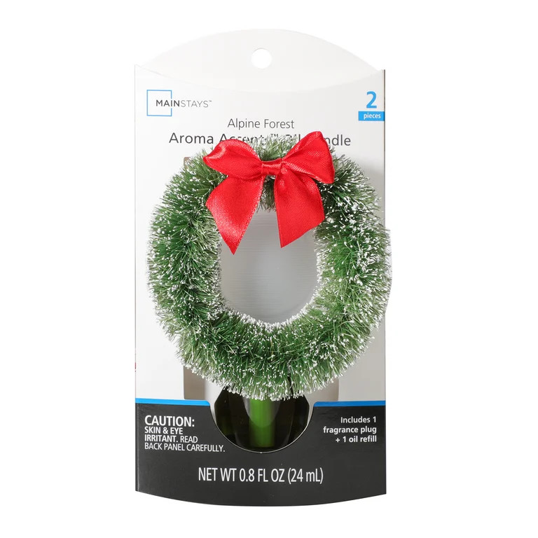Mainstays Aroma Accents Fragrance Plug-in with LED Light & Scented Oil Refill, Wreath | Walmart (US)