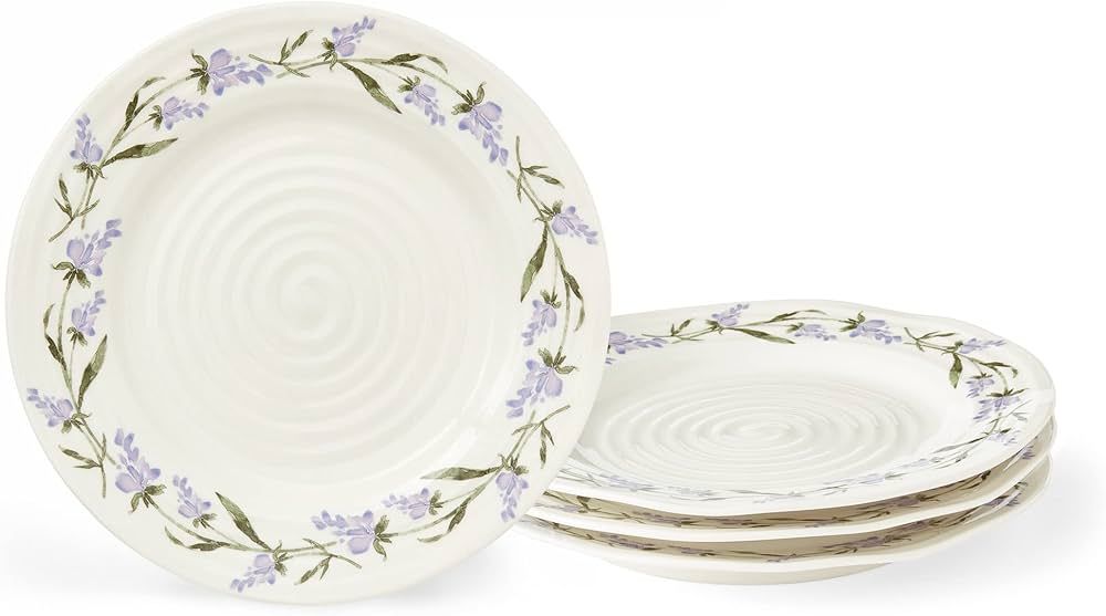 Portmeirion Sophie Conran Lavandula Salad Plates Set of 4, 8-Inch Ceramic Plate, White Porcelain ... | Amazon (US)