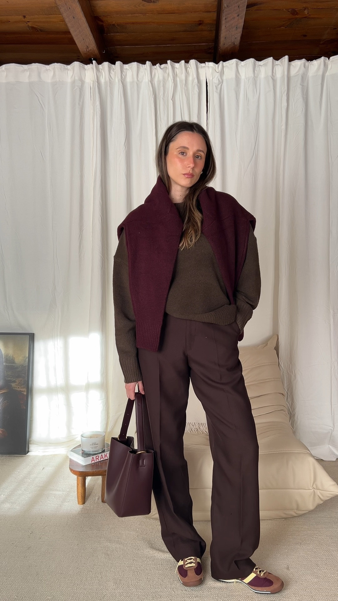 Outfit check 🍇🤎 #ootd #maroon #winteroutfit #outfitinspo