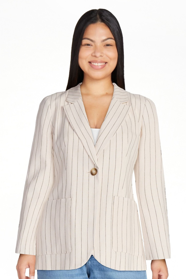 Scoop Women’s and Women's Plus Linen Blend Blazer, Sizes XS-4X | Walmart (US)