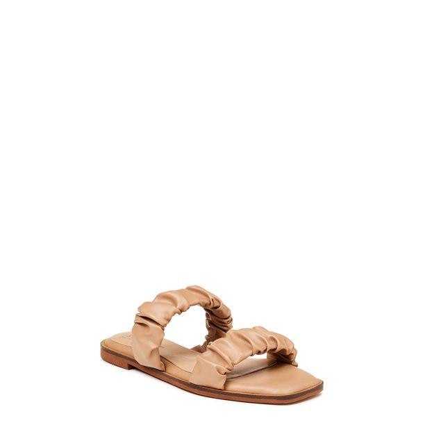 Time and Tru Women's Ruched Strap Sandals | Walmart (US)