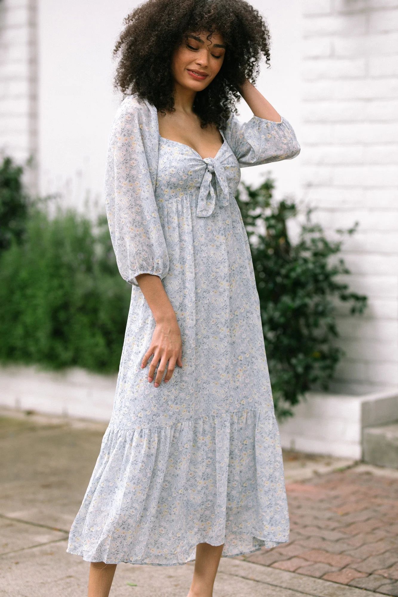 Giselle Sweetheart Midi Dress | Morning Lavender