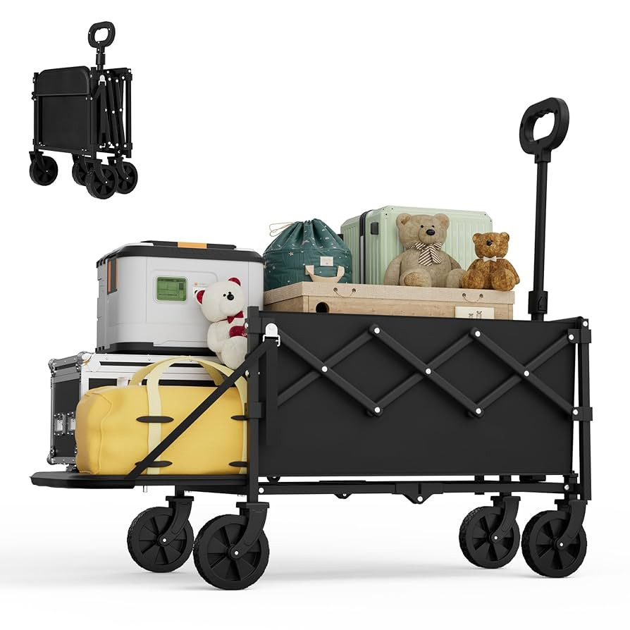 Collapsible Folding Wagon with Tailgate, Wagons Carts Foldable with 350lbs Capacity, Lightweight ... | Amazon (US)