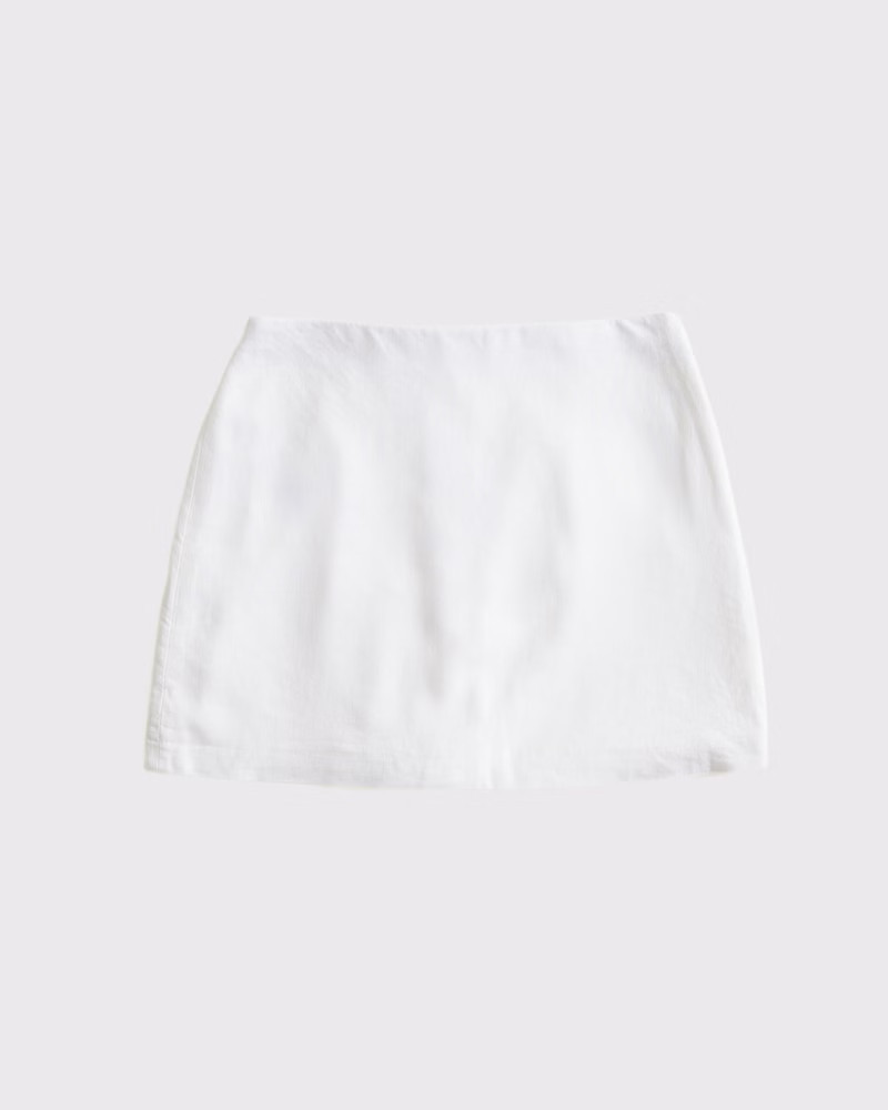 Abercrombie & Fitch Women's The A&F Scarlett Linen-Blend Mini Skort in White - Size XXS | Abercrombie & Fitch (US)