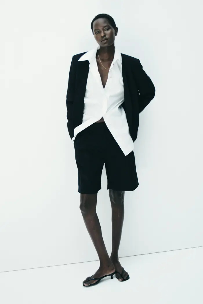 H&M Linen-blend Tailored Shorts | Nordstrom | Nordstrom