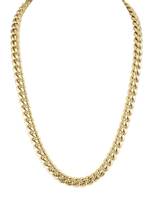 Yellow Goldtone Ion-Plated Stainless Steel Cuban Link Chain Necklace | Saks Fifth Avenue OFF 5TH (Pmt risk)