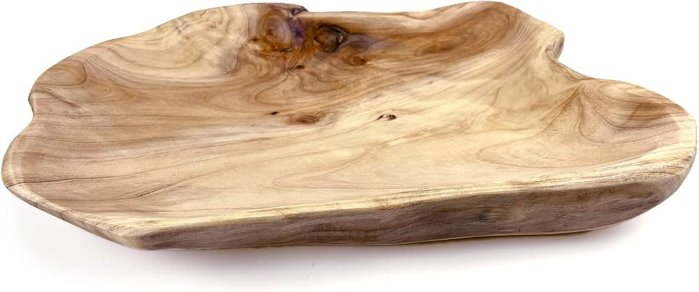 EWIEGEER Wooden Fruit Snack Candy Hand-Carved Dish Natural Handmade Wood Serving Tray Root Carved... | Amazon (US)