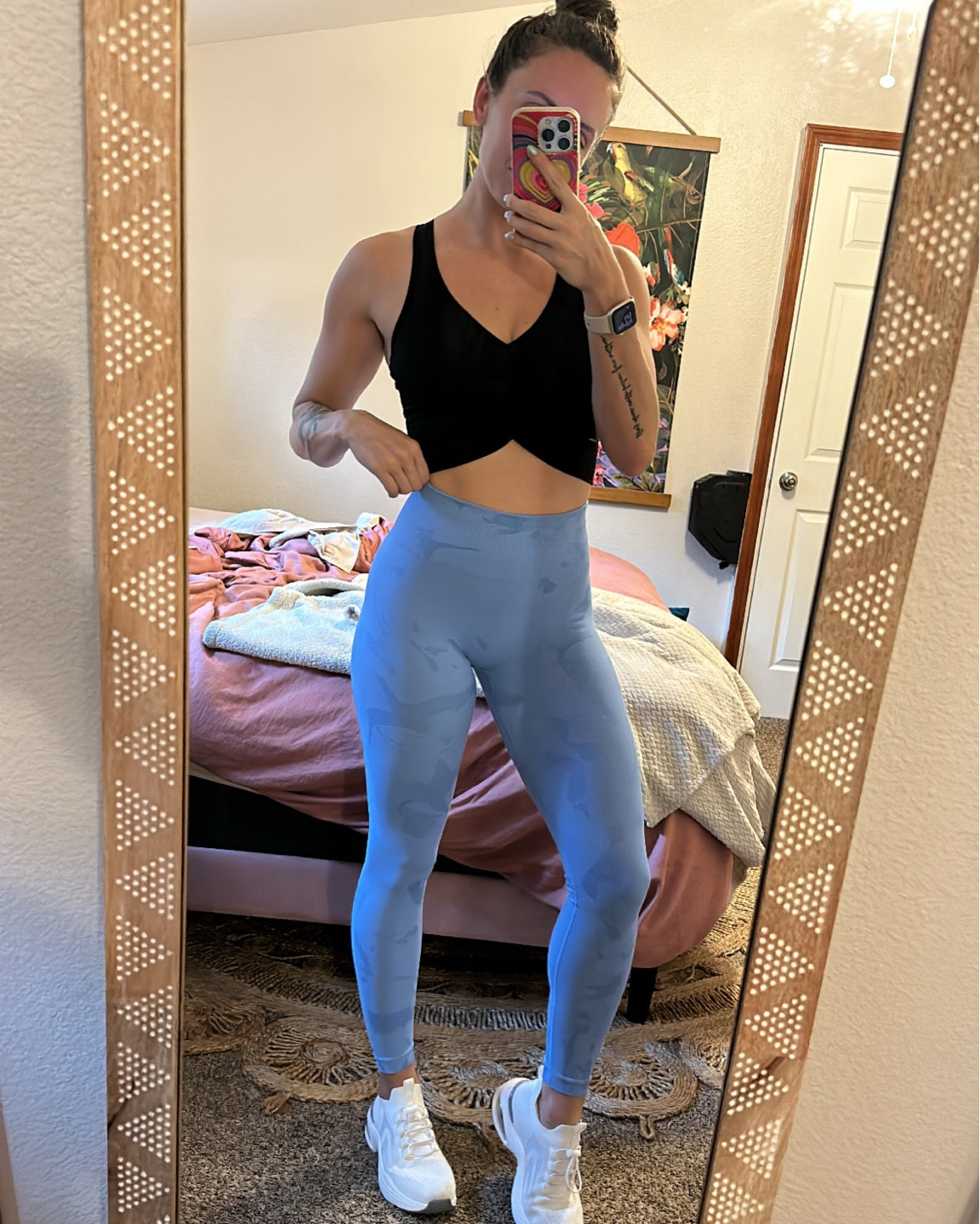 Another day, another workout fit fully from amazon! Camo workout leggings (love the subtlety!), a cropped, black racerback tank, and my favorite white sneakers. Leggings are seamless with a scrunch booty and tank has a built-in bra 🙏🏼

#amazonfinds #workoutoutfits #gymoutfits #croppedtank #workoutleggings #amazonstyle