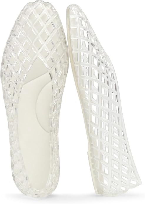 SOVANYOU Jelly Shoes for Women Mesh Ballet Flats Slip On Jelly Sandals | Amazon (US)