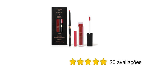 Lip Kit Cereja Essencial Eudora Glam by Camila Queiroz: Gross Treat 5,4ml + Lapiseira Labial 350m... | Eudora (BR)
