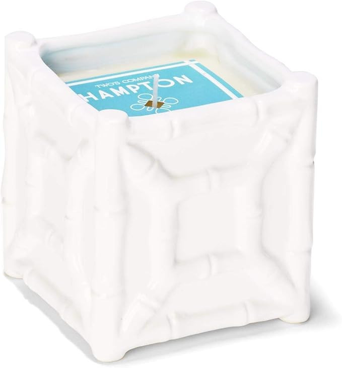 Two's Company Chinoiserie Faux Bamboo Fretwork Filled Candle | Amazon (US)