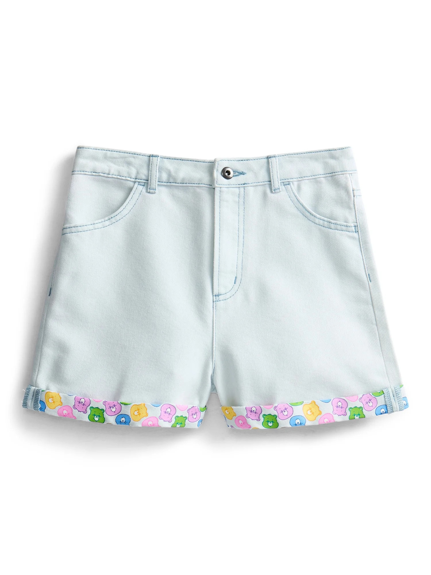 Care Bears Girls Graphic Print Cuff Denim Shorts, Sizes 4-16 | Walmart (US)