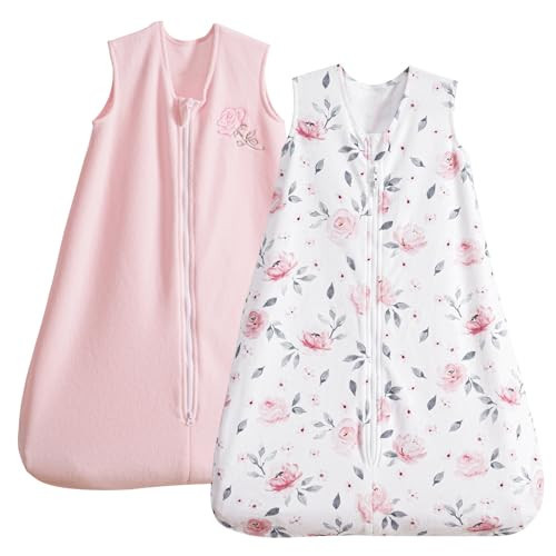 PHF Warm Micro-Fleece Baby Sleep Sack 18-24 Months, Soft Baby Wearable Blanket, 2-Way Zipper Sleeping Bags, 2 Pack Comfy Toddler Sleeping Sack for Girls, X-Large Size, Floral | Amazon (US)