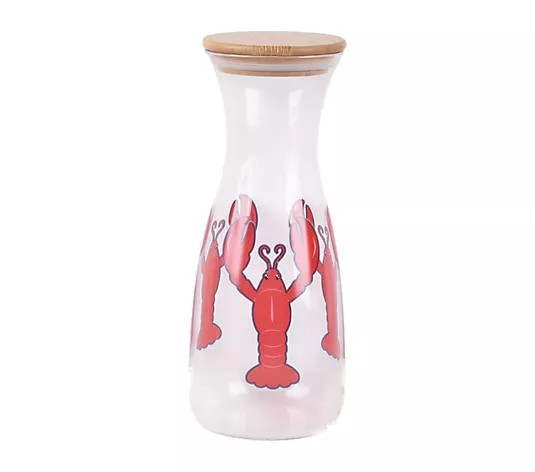 Temp-tations 40-oz Glass Carafe with Bamboo Lid - QVC.com | QVC