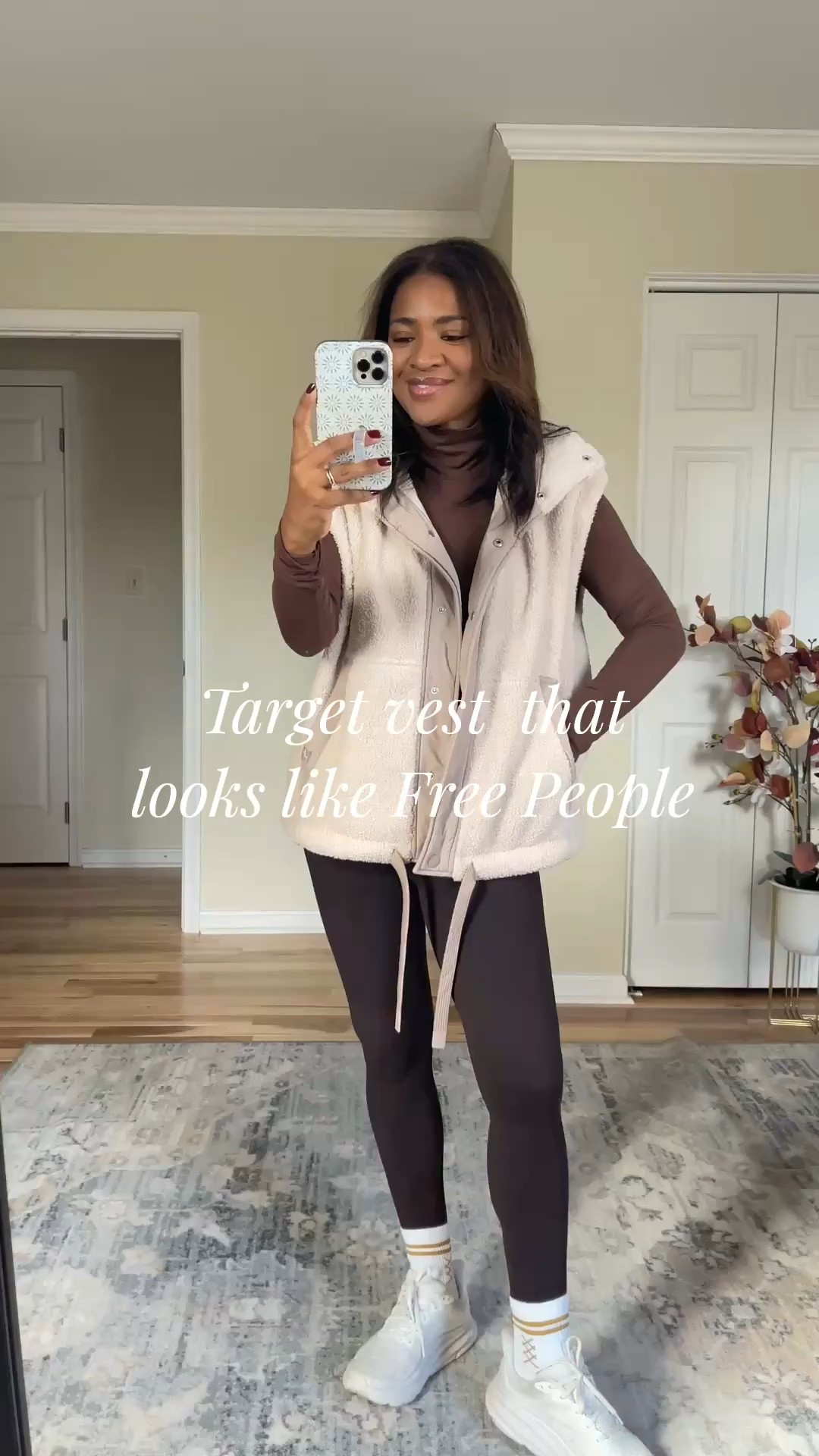 Wearing the vest in a small. From Target!

