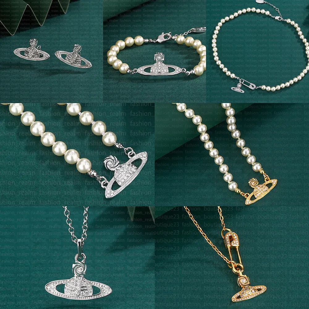 Save Big on Bulk Beaded Pearl Jewelry Beaded Pearl Bracelet Necklace Planet Pin Saturn Stud Earri... | DHGate