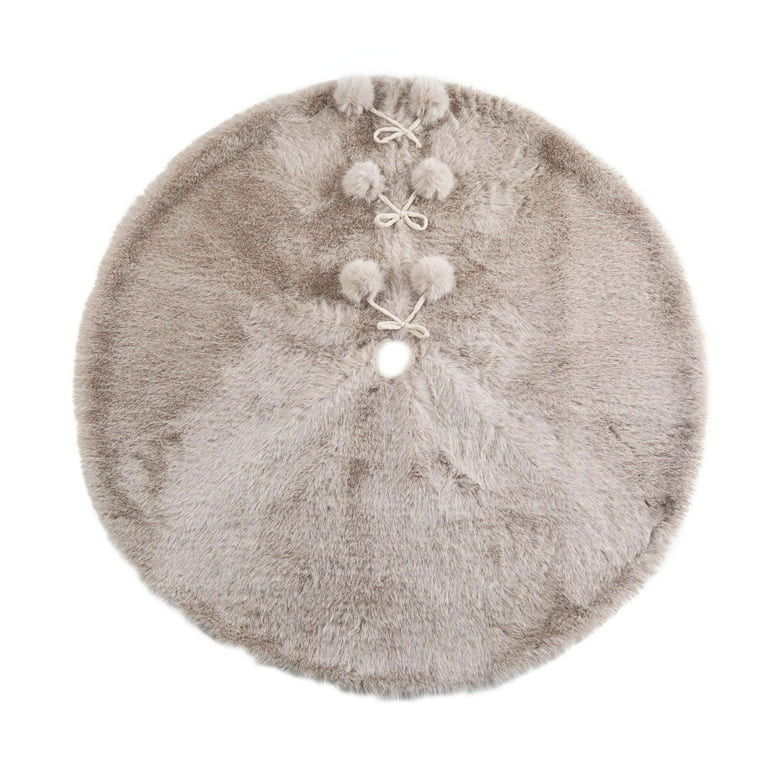 Faux Fur Christmas Tree Skirt, Gray, 48", by Holiday Time | Walmart (US)