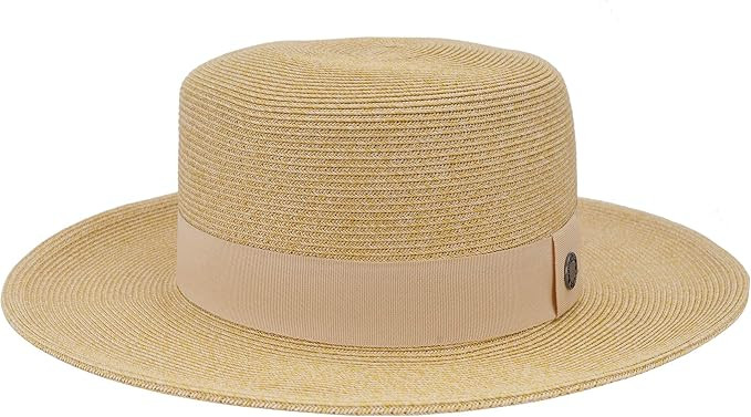 Pineapple&Star Deor Boater Straw Sun Hat Beach Fine Braid UPF50+ for Women Men | Amazon (US)