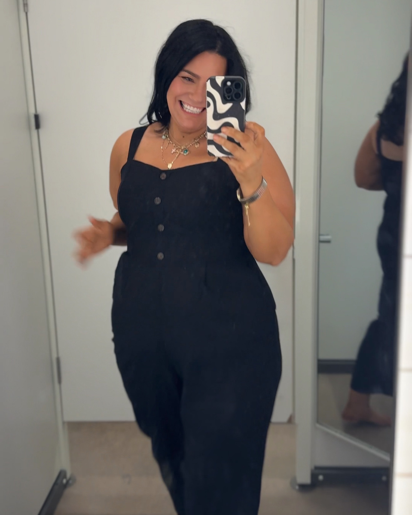 This sweetheart cut jumpsuit in a linen blend made my curves look so beautiful!! I’m 5’6” 225lb, 38B and a size 16/18. I tried this on in an XL. It fit like a glove which was perfect. I was on a budget and this one came home with me, I loved it!! 

#LTKSpringSale #LTKOver40 #LTKMidsize