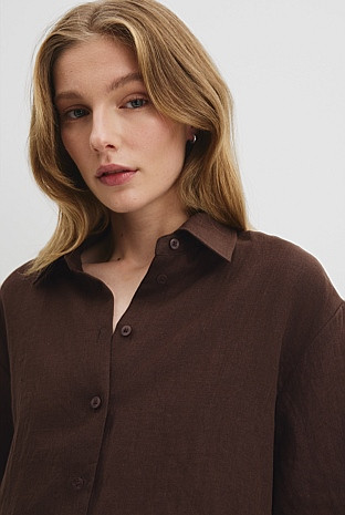 Organically Grown Linen Short Sleeve Shirt | Country Road