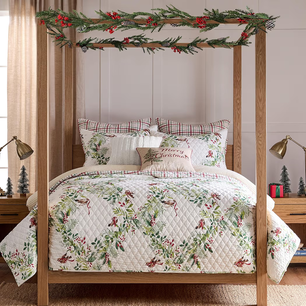 Levtex Home - Tinsel Tidings - Red Green White - King Quilt (106x92in.) - Christmas - Reversible ... | Amazon (US)