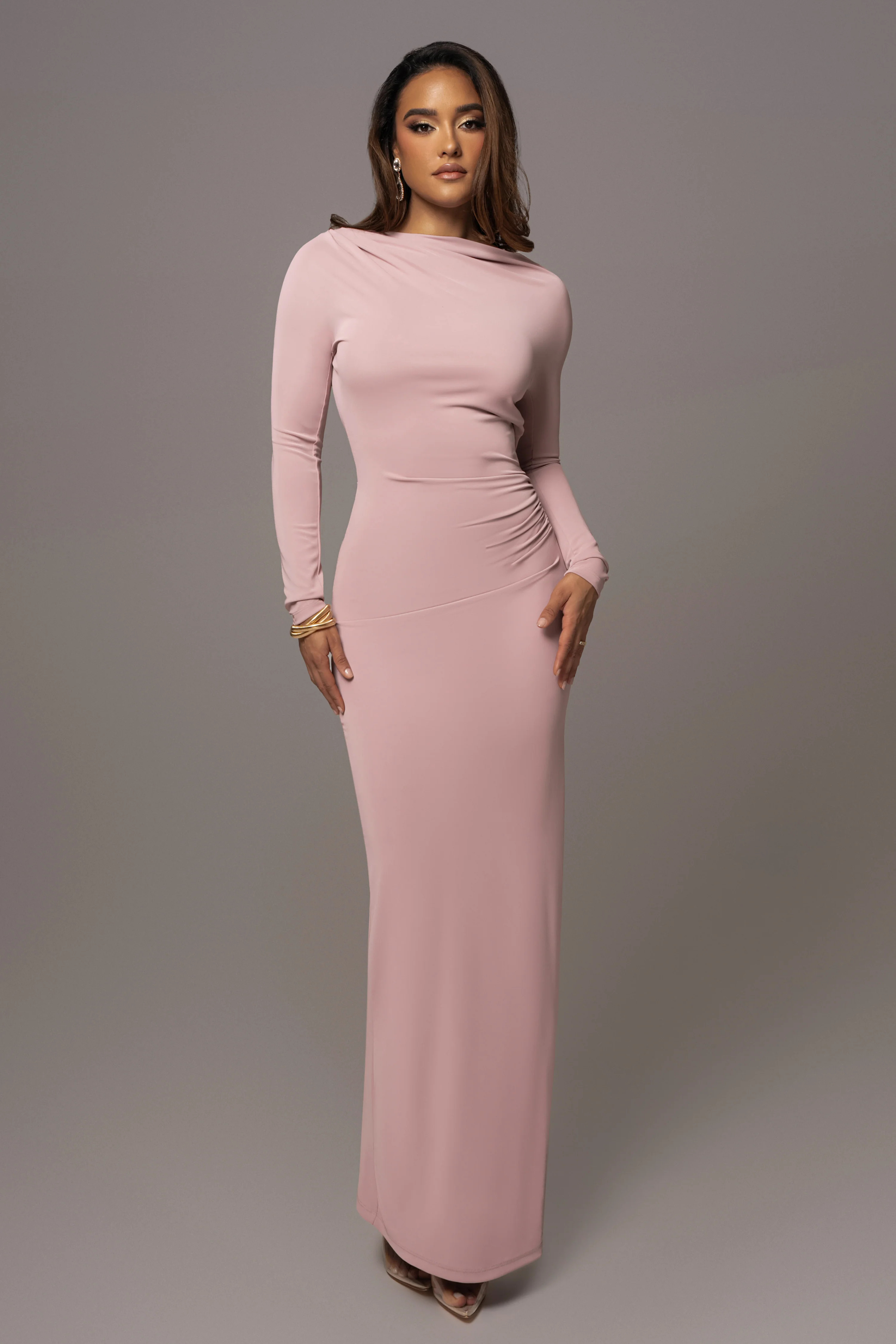 Mauve Kathleen Slit Maxi Dress | JLUXLABEL