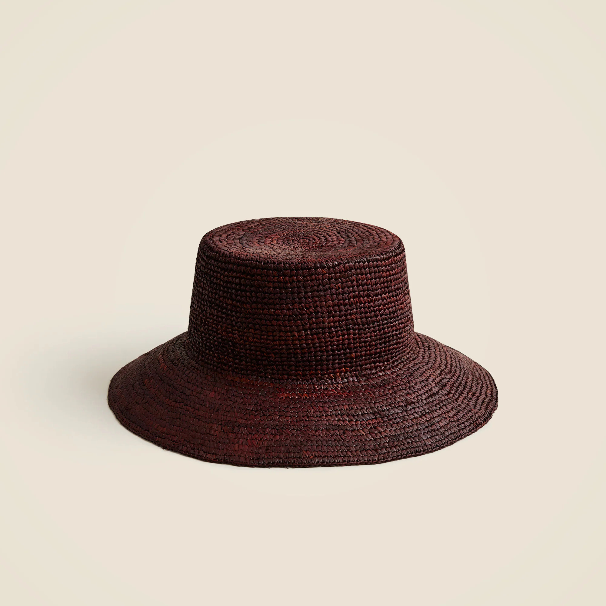 Wide-brim raffia bucket hat | J. Crew US