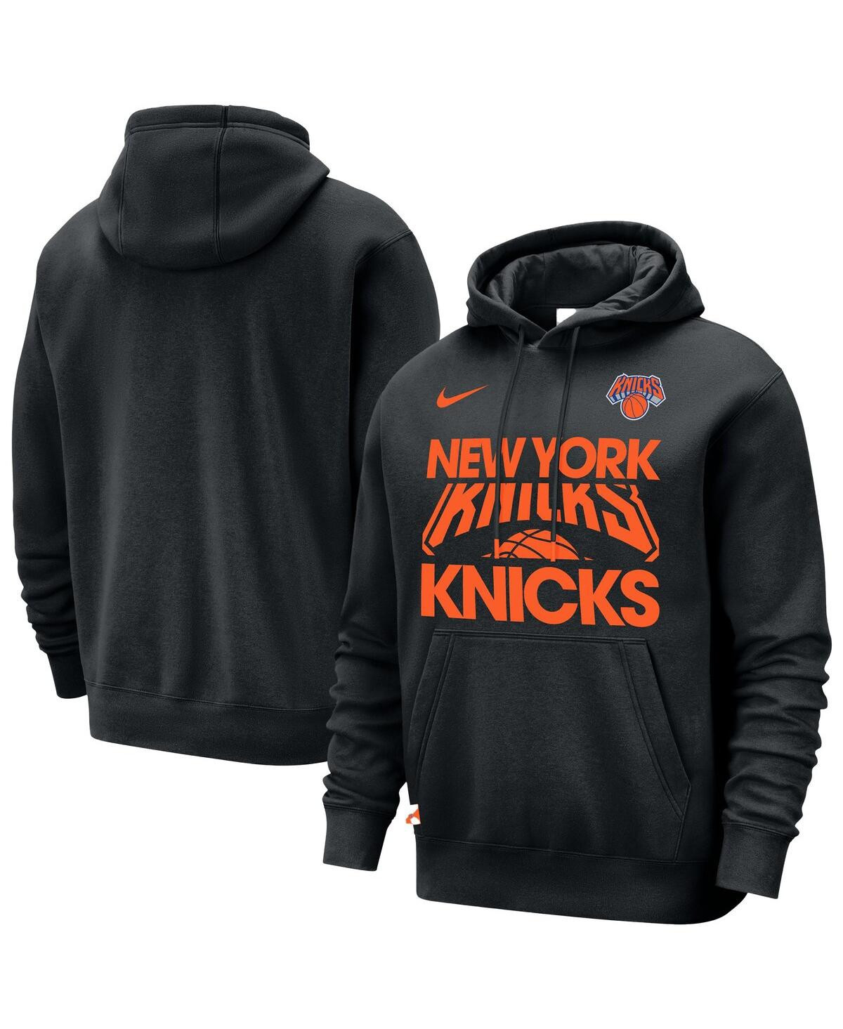 Nike Men's Black New York Knicks Courtside Club Pullover Hoodie - Black | Macy's