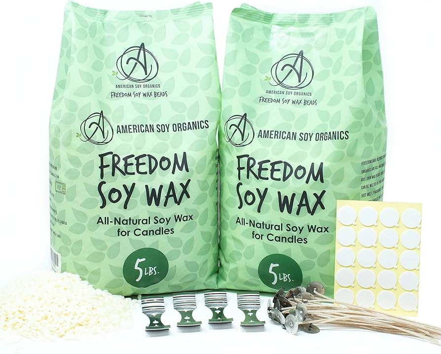 American Soy Organics Microwavable Soy Wax Beads for Candle Making – Premium Soy Candle Kit-10 ... | Amazon (US)