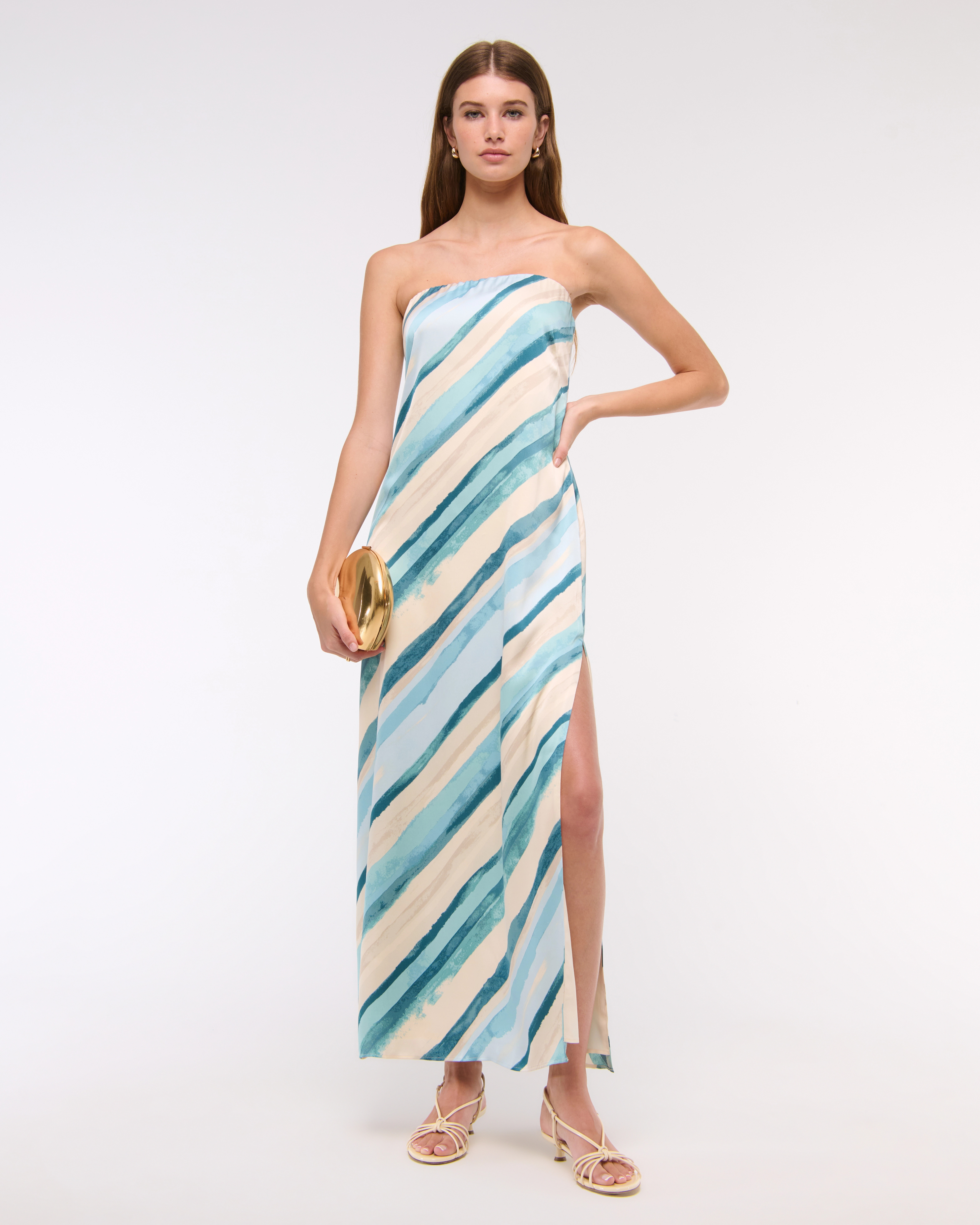 The A&F Julia Strapless Slip Maxi Dress | Abercrombie & Fitch (US)