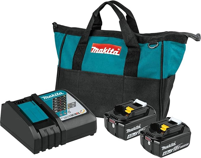 Makita BL1840BDC2 18V LXT® Lithium-Ion Battery and Rapid Optimum Charger Starter Pack (4.0Ah) | Amazon (US)