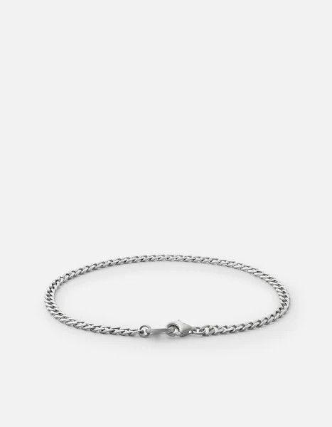 Annex Cuban Chain Bracelet II, Matte Sterling Silver | Miansai