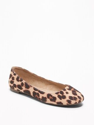 Old Navy Womens Faux-Suede Ballet Flats For Women Big Leopard Size 10 | Old Navy US