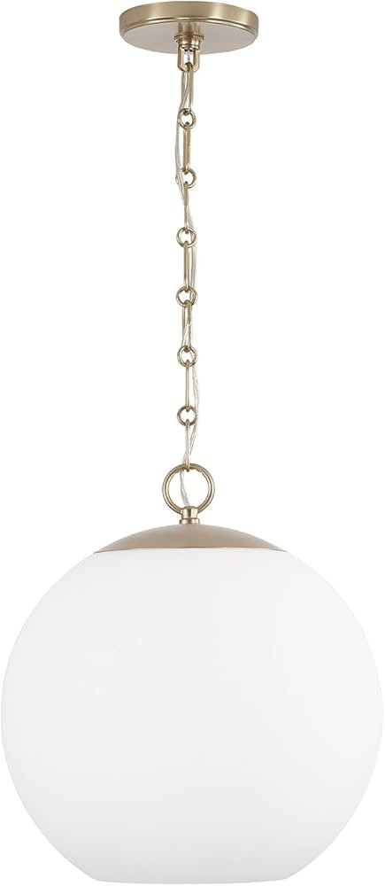 Capital Lighting 355812MA-552 Cleo Soft White Glass Globe Pendant Ceiling Light, 1-Light 100 Watt... | Amazon (US)