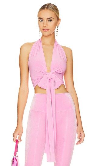 Halter Wrap Top in Candy Pink | Revolve Clothing (Global)