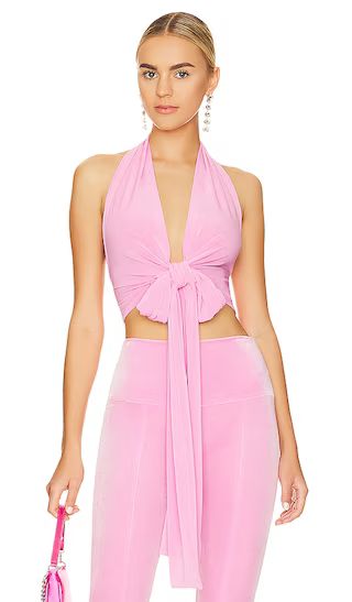 Halter Wrap Top in Candy Pink | Revolve Clothing (Global)