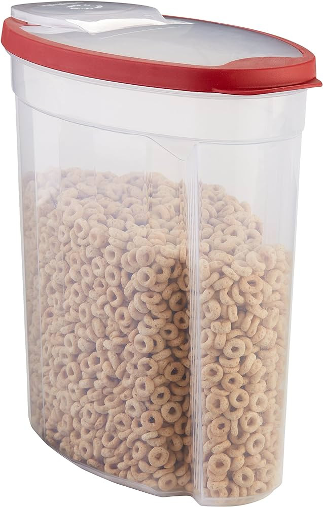 Rubbermaid Flex and Seal Cereal Keeper, 1.5 Gallon, BPA-Free, Clear with Red Lid, Airtight | Amazon (US)