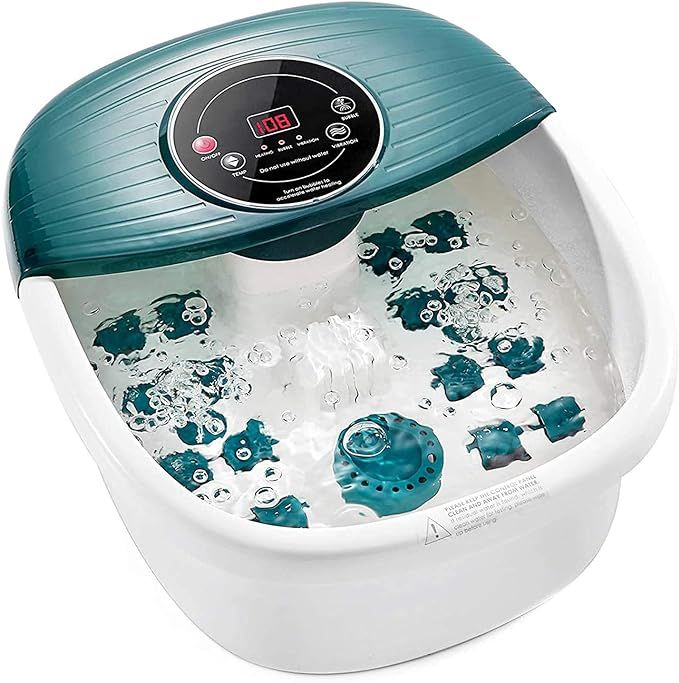 Foot Spa Bath Massager with Heat, Bubbles, Vibration, 16 Removeable Roller (not Motorized), Pedic... | Amazon (US)