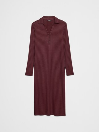 Wide-Ribbed Knit Midi Dress | Banana Republic Factory