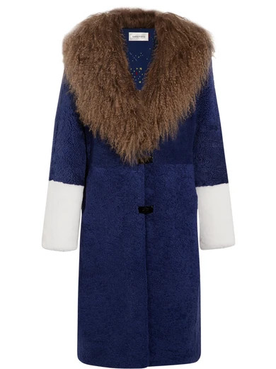 Febbe color-block shearling coat | NET-A-PORTER (US)