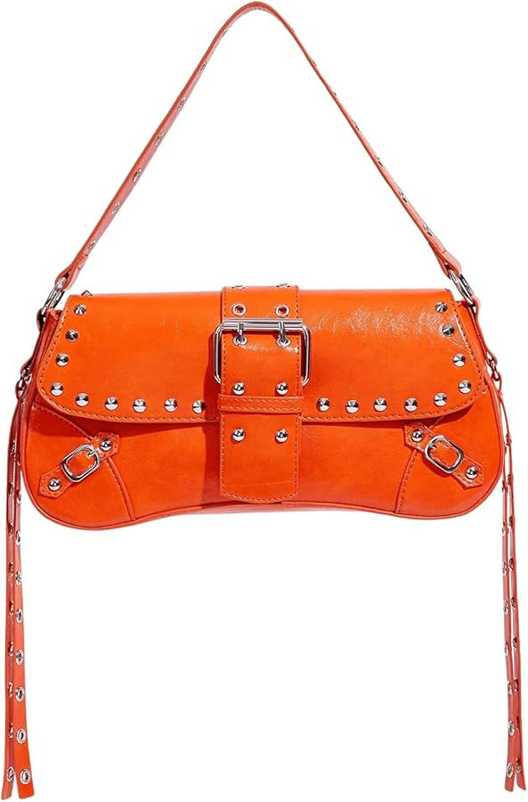 Verdusa Women's Y2K Purse Trendy Goth Studded Punk Leather Shoulder Bag 2000s Purse | Amazon (US)