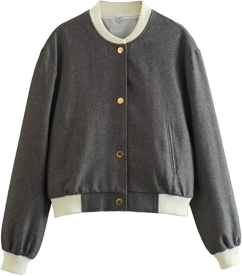 Women's Bomber Jacket Street Jackets Coat Long Sleeve Casual In Outerwears Chic Tops fashion | Amazon (US)