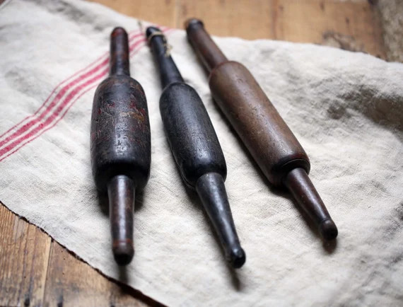 3 Antique Wooden Rolling Pins Small Patisserie Hand Turned | Etsy | Etsy (US)