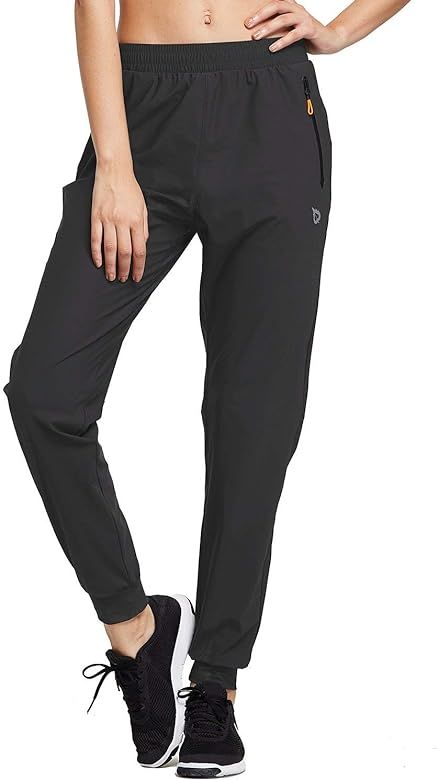 BALEAF Women's Athletic Joggers Quick Dry Running Hiking Workout Pants Zipper Pockets | Amazon (US)