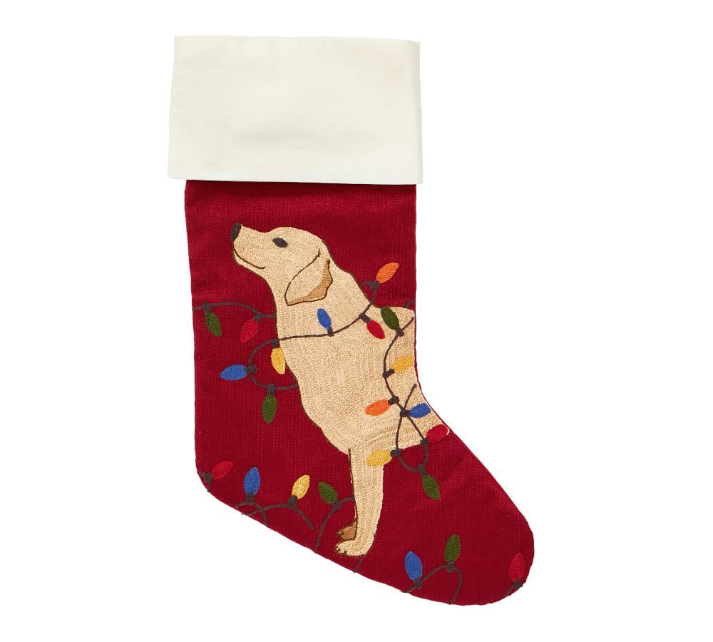 Holiday Icons Crewel Stockings | Pottery Barn (US)