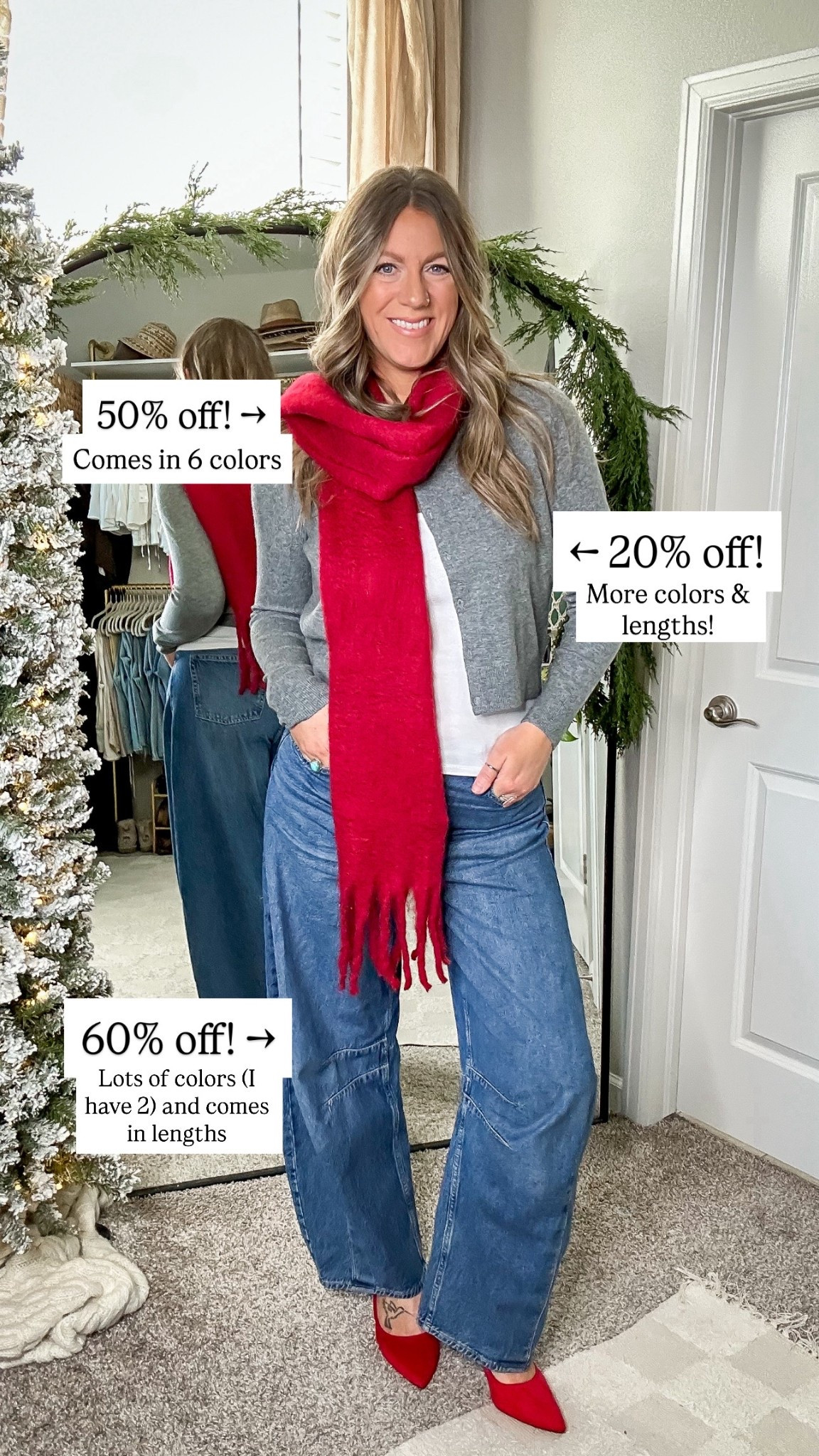 Up to 60% off!!! Large reg cardigan, 30 tall jeans, 11 heels 

#LTKTall #LTKHoliday #LTKOver40